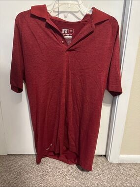 Russell Athletic Men's Maroon Heather Polo
